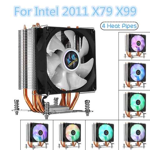 Disipador de calor RGB Aurora para Intel LGA 2011 X79 X99, Enfriador de CPU, 4 tubos de calor de cobre, ventilador de refrigeración de luz para HUANANZHI ► Foto 1/6