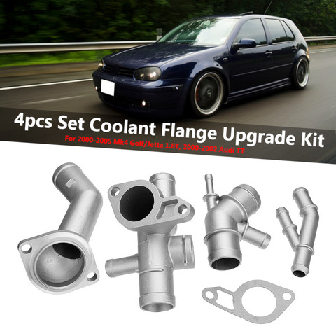 Kit de actualización de brida de refrigerante de aluminio para coche, para VW MK4 Golf Jetta GLI GTI 337 1,8 T 2013-2022 2000 2003 para Audi TT 2004 2005 2000 2001, 4 Uds. ► Foto 1/6