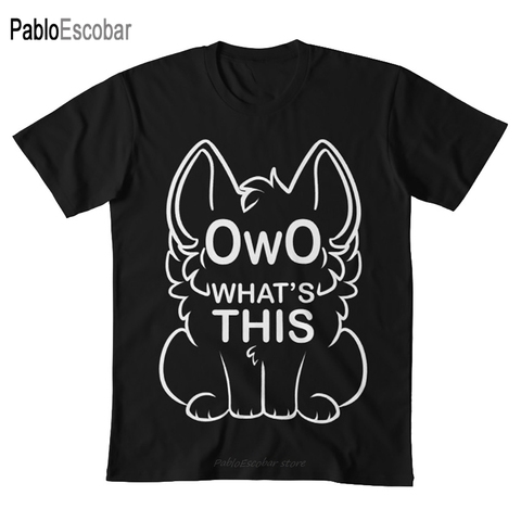 OwO-Camiseta con texto en blanco, owo, meme gracioso, piel con pelo, Arete internet ► Foto 1/5