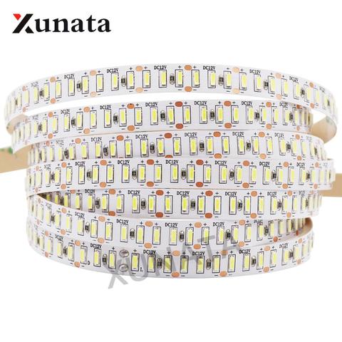 DC 12V 12V 3014 tira de LED Super brillante 204 LEDs/m impermeable lámpara de luz LED para interiores casa decoración blanco 5 m/lote ► Foto 1/6