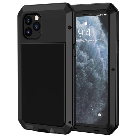 Funda de teléfono de aluminio y Metal Doom armor para iPhone, carcasa de cuerpo completo a prueba de golpes para iPhone 11 Pro XS MAX XR 6X6S 7 8 Plus 5S SE ► Foto 1/6