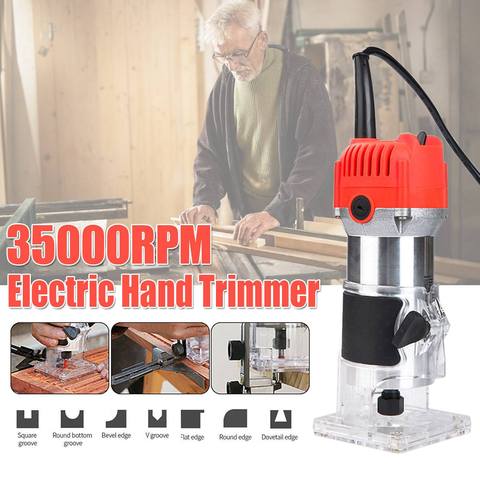 Enchufe de Reino Unido recortadora manual eléctrica 35000RPM 3000W 220V enrutador de madera laminador carpintería corte máquina de corte para talla ► Foto 1/6