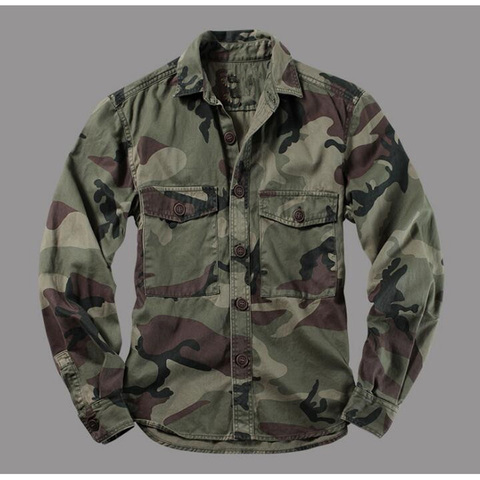 Camisas de camuflaje de montaña camisa militar de hombre de manga larga chaquetas de camuflaje uniforme desierto jungla hombres Tops ropa de hombre ► Foto 1/6