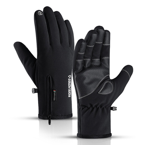 Guantes impermeables de invierno para hombre y mujer, resistentes al viento, antideslizantes, con cremallera, conducción, esquí, cálidos y cómodos, gruesos ► Foto 1/6