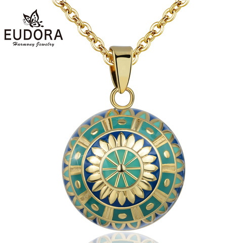 Eudora verde armonía, collar de bola de embarazo colgante de bola con flor de sol joyería de lujo para mujeres regalo de Ducha ► Foto 1/6