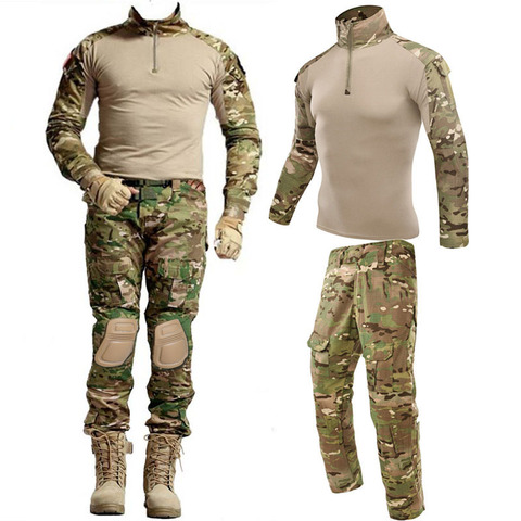 Ropa táctica militar para hombre, traje de entrenamiento, uniforme, Camuflaje, camisetas de caza, pantalones, Paintball ► Foto 1/6