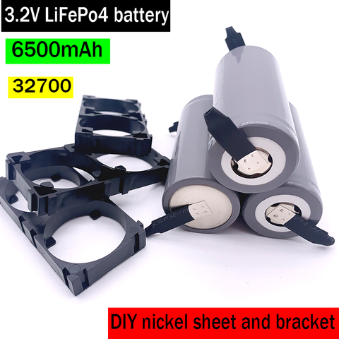 LiFePo4-Placa de níquel de DIY de 3,2 V, batería de fosfato de hierro y litio recargable, 32700, 6500mAh, soporte de batería plus 32700 ► Foto 1/5