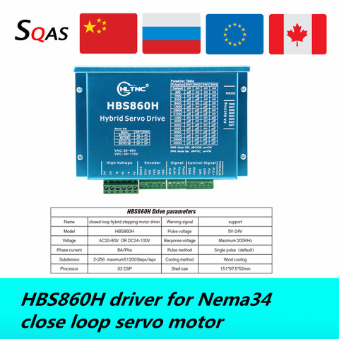 Servoaccionamiento híbrido HBS860H/HBS86H 20-80V CC 30-110V SW1-SW8 RS232 para Servomotor de bucle cerrado Nema34, 1 Uds. ► Foto 1/6