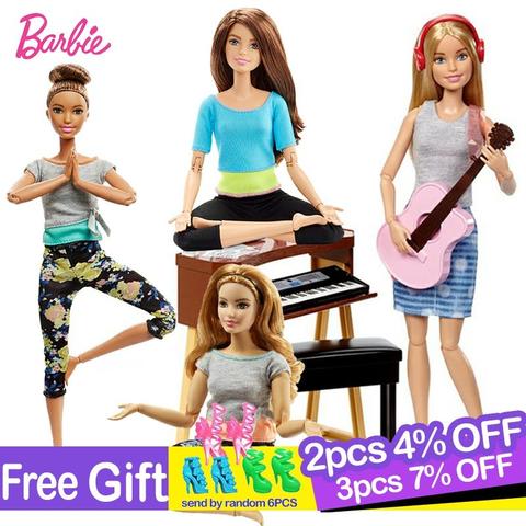 5 Estilos Original Barbie Joint Muñeca de movimiento Gimnasia Yoga Bailarín y Futbolista Barbie Doll Niños Juguete Educativo Chica Regalo ► Foto 1/5