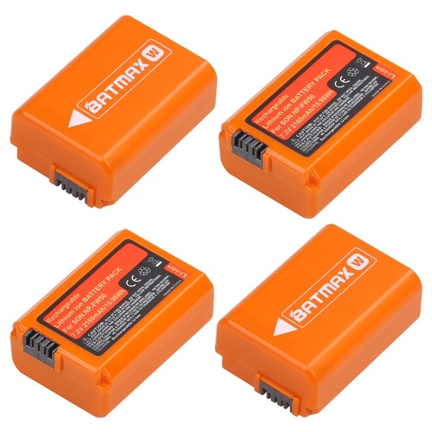 Batmax 2160mAh NP-FW50 NPFW50 batería naranja para Sony Alpha a6500 a6400 a6300 a7 7R a7R a7R II a7II NEX-3 ► Foto 1/6