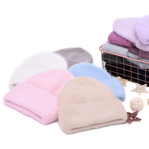 Casual de las mujeres sombreros de lana de Cachemira de gorro Otoño Invierno nueva marca triple gruesa de 2022 de las chicas, gorros, gorros de lana ► Foto 1/6