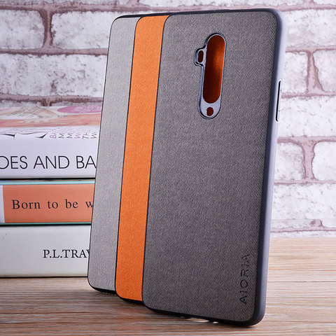 Caso Oneplus 7T Pro coque de textiles de cuero skin de TPU blando dura del teléfono de la PC de la cubierta para oneplus t 7 caso pro funda capa ► Foto 1/6