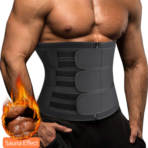 Cinturón de neopreno para pérdida de peso, entrenador de cintura para hombre, faja moldeadora de cuerpo, Sauna, sudor de entrenamiento, cinturón para el vientre con correas dobles ► Foto 1/6