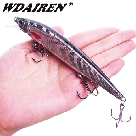 WDAIREN Minnow hundimiento señuelo de pesca 14cm 18,5g cebo duro Artificial lubblers señuelos Crankbait Pike 3D ojos cebo para peces ► Foto 1/6