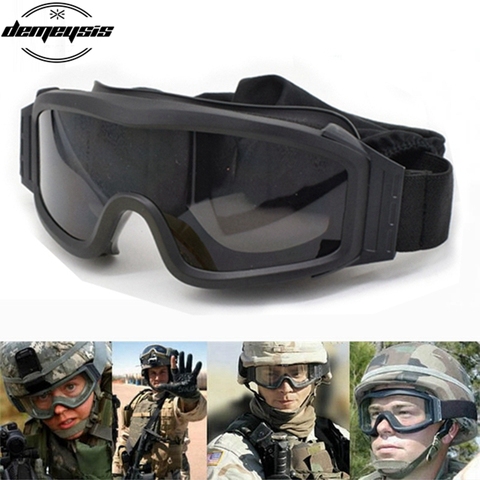 Gran oferta 3 lente ejército vidrios perfilados táctico militar gafas de protección, gafas para juego de guerra de la motocicleta ► Foto 1/6