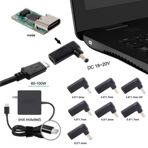 PD-disparador de enchufe Adaptador convertidor USB TYPE-C a DC 5525 5521 4530 7450, conector para cargador de carga de computador portátil ► Foto 1/6