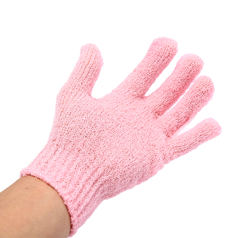 5 uds guantes exfoliantes de ducha cuerpo cepillo dedos Toalla de baño exfoliante Mitt cuerpo guantes para fregar esponja de baño ducha de Spa Color al azar ► Foto 1/2