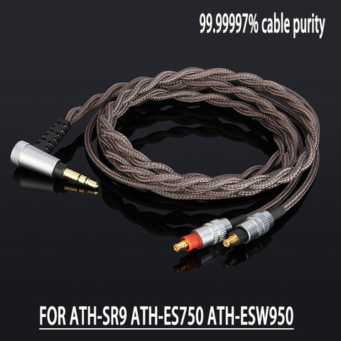 OCC-Cable de Audio Chapado en plata para ATH-MSR7b ES750 ESW950 A2DC, Cable de repuesto para auriculares VOOR ATH-SR9 ► Foto 1/6