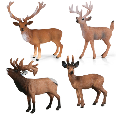 Figuras de acción de ciervos, modelos de animales realistas, figuras de alce Wapiti Elk, colección de decoración, juguetes para niños, regalo ► Foto 1/6