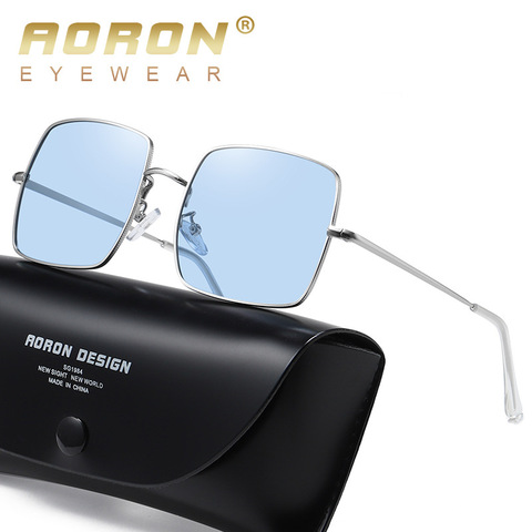 AORON-gafas de sol polarizadas fotocromáticas para hombre y mujer, anteojos de sol con marco de metal grande a la moda, con decoloración, antideslumbrantes ► Foto 1/4