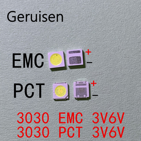 Retroiluminación LED 1W 1,5 W 2W 3030 3V 6V blanco 80-90LM aplicación de TV nuevo PCT EMC led 3v ► Foto 1/1