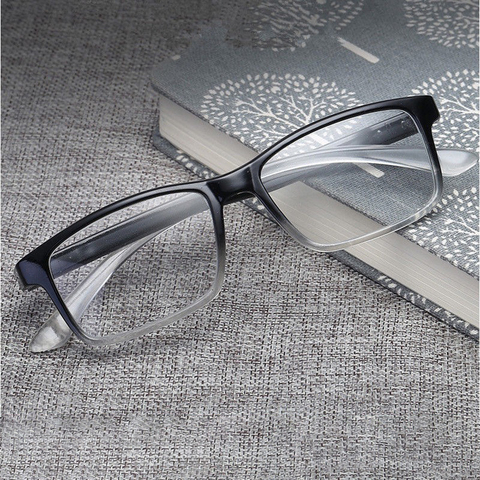 Zerosun-gafas de lectura para hombre y mujer, lentes de cristal HD antiarañazos, gafas con dioptrías + 100 150 200 250 300 350 ► Foto 1/6