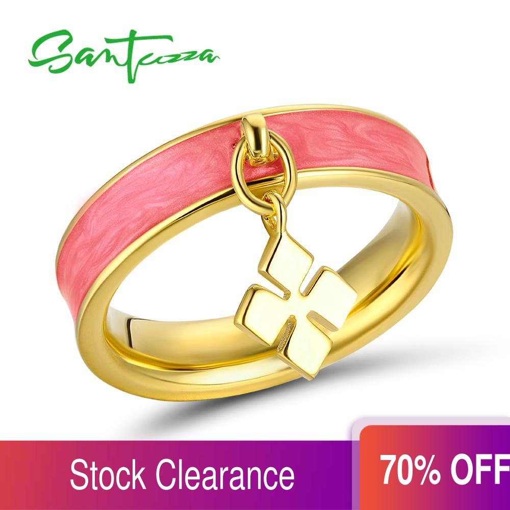 SANTUZZA-anillo elegante para mujer, anillos de rombos multicolor glamurosos, joyería de moda para fiesta hecha a mano con esmalte ► Foto 1/6