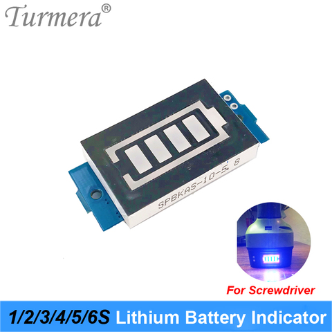 Indicador de batería 1S, 4,2 V, 2S, 8,4 V, 3S, 12,6 V, 4S, 16,8 V, 5S, 21V, 6S, 25,2 V, 24V, módulo de capacidad de batería de litio para destornillador shurika ► Foto 1/6