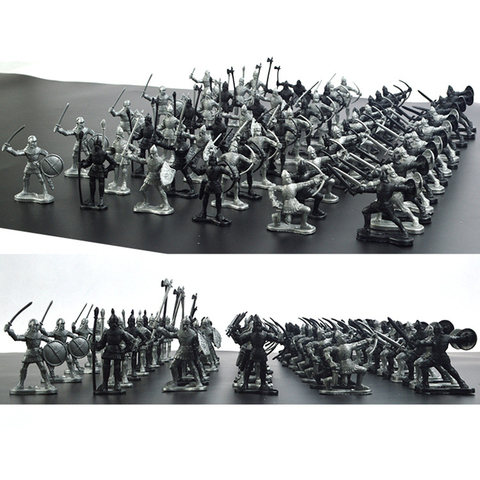 60 uds. De guerreros en miniatura, figuras militares de juguete, caballeros medievales, juguetes de decoración para niños ► Foto 1/6