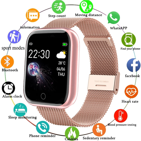 I5 deporte reloj de las mujeres de los hombres de ritmo cardíaco rastreador de Fitness de presión arterial niños reloj inteligente para Android IOS reloj inteligente PK IWO P80 ► Foto 1/6