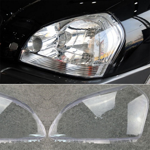 MAYITR 1 par de faros delanteros de coche, cubierta protectora de lente clara izquierda y derecha para HYUNDAI TUCSON 2005 2006 2007 2008 2009 ► Foto 1/5