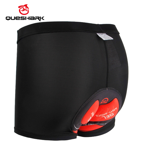 Queshark-ropa interior de ciclismo para hombre, pantalones cortos deportivos para bicicleta de montaña, medias acolchadas 5D ► Foto 1/6