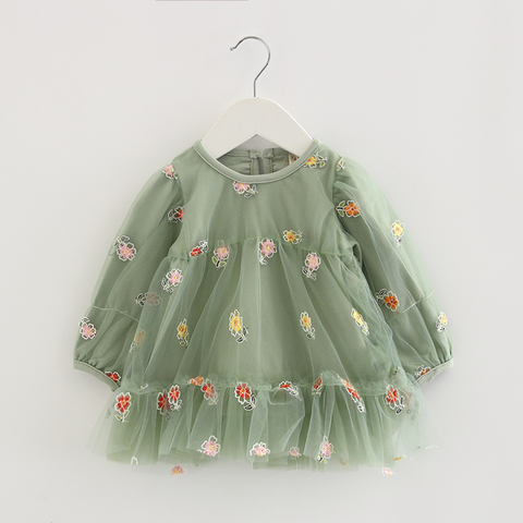 Vestido de princesa para niñas pequeñas, ropa infantil de algodón con flores de manga larga para bebé, ropa para niño niña 2022 ► Foto 1/6