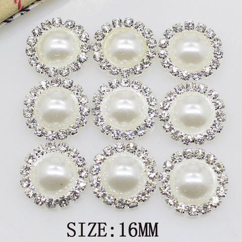 2017 nueva caliente 10 unids 16mm joyería redonda Accesorios rhinestones pedestal adornos CAPS decoración para hacer blanco ► Foto 1/5