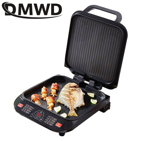 DMWD-máquina eléctrica para hacer crepes, sartén de carne con calefacción de doble placa, sartén para hornear tortitas, plancha para pastel de Pizza, enchufe europeo ► Foto 1/6