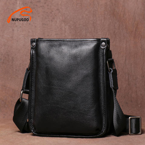 Bolso de hombro informal para hombre, bandolera pequeña Original de cuero genuino, tendencia clásica, a la moda, para iPad de 7,9 pulgadas, NUPUGOO ► Foto 1/6