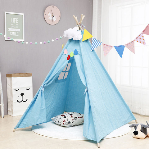 Tienda de campaña portátil para niños de 1,1 M, carpa de algodón para niños, Tipi, casa para niños, casa interior, casa de juegos para niños, carpa para bebé ► Foto 1/6