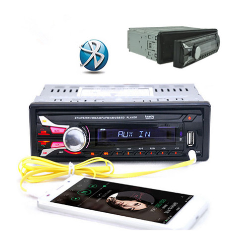 Reproductor de cassette para coche, radio FM de 12V, audio estéreo, bluetooth, AUX-IN de teléfono, MP3, FM, USB, 1 Din, autorradio mp3, 8 ► Foto 1/1