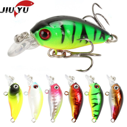 JIUYU 45mm y 3,8g flotante/manivela de Wobbler para Lucio para pesca Pesca cebo Crankbait Artificial/señuelo duro negro Minnow Señuelos de Pesca ► Foto 1/6