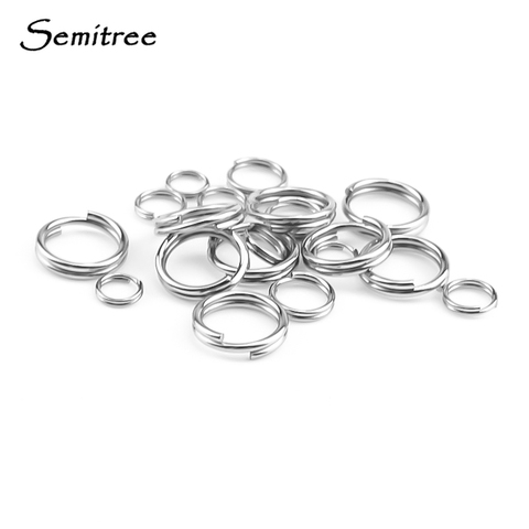 Semitree-anillo de acero inoxidable con doble anillo de 8mm para mujer, 100 Uds., conector para llavero, accesorios para fabricación de joyas ► Foto 1/6