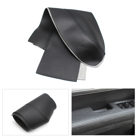 Cubierta de cuero negro para Reposabrazos de puerta delantera, apoyabrazos de puerta de coche, Panel de piel, embellecedor, para Honda CRV 2007, 2008, 2009, 2010, 2011, 2 uds. ► Foto 1/5