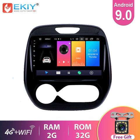 EKIY-Radio Multimedia con GPS para coche, Radio con Android 9,0, pantalla IPS de 9 pulgadas, Manual A/C, Captur para Renault CLIO 2011 2014 2015-2016 Samsung QM3 ► Foto 1/6