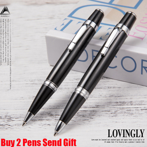 Bolígrafo de Metal de marca de diseño clásico para hombres, pluma de escritura de lujo, negocios, comprar 2 bolígrafos, enviar regalo ► Foto 1/6
