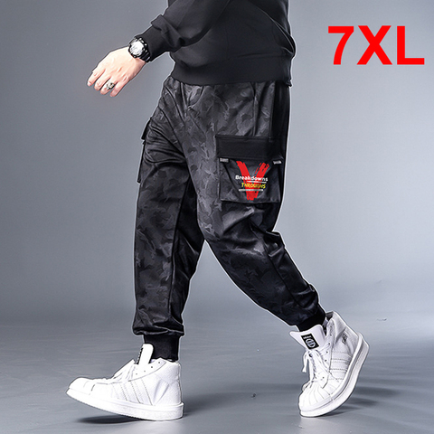 Pantalones de chándal para hombre, ropa informal estilo Hip Hop Cargo, talla grande 7XL, HX526 ► Foto 1/6