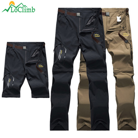 LoClimb pantalones de senderismo al aire libre hombres/mujeres estiramiento de secado rápido pantalones impermeables hombre escalada de montaña/pesca/pantalones de Trekking AM051 ► Foto 1/6