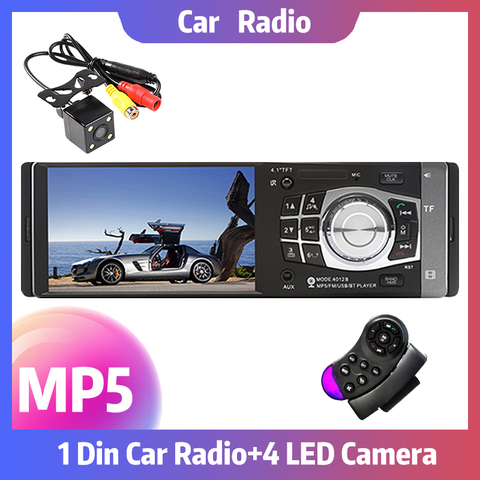 4,1 pulgadas HD pantalla TFT auto Radio estéreo Bluetooth 1 din apoyo trasera Cámara SD/USB MP4/MP5 jugador enlace espejo sólo para Android ► Foto 1/6