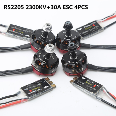 Motor sin escobillas RS2205 2205 2300KV CW CCW con LittleBee 20A/30A BLHeli_S ESC para FPV RC QAV250 X210, Dron de carreras multicóptero ► Foto 1/6