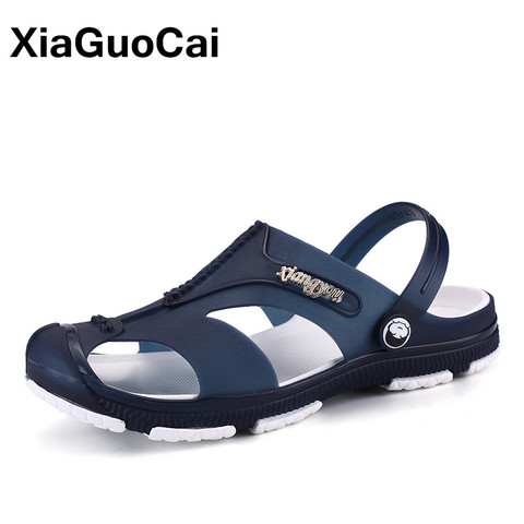 Xiaguocai 2022 verano hombres Zapatillas, slip-on jardín Zapatos, transpirable Sandalias de hombre, más tamaño playa masculino Zapatos Flip Flops ► Foto 1/6