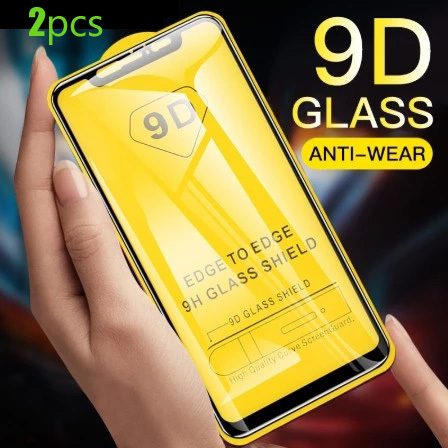 Juego de protectores de pantalla de cristal templado curvo para Xiaomi, película protectora de vidrio templado 9D para Redmi 8 7 7A 6 6A Note 8 Pro, Mi 8 9 SE A2 Lite, 2 unidades ► Foto 1/6