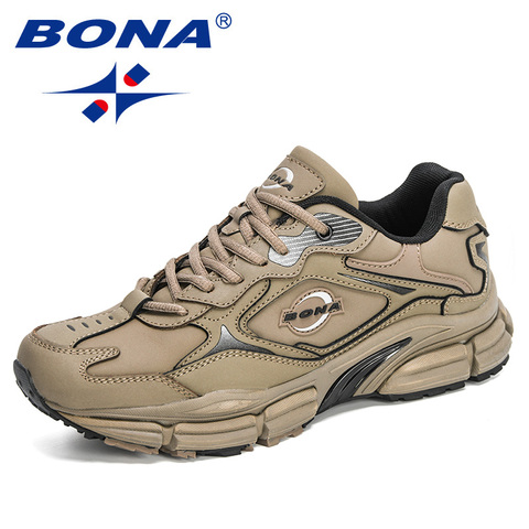 BONA-zapatillas de deporte de cuero para hombre, nuevos diseñadores, populares, informales, para exteriores, calzado de ocio a la moda, para caminar, suaves, 2022 ► Foto 1/6